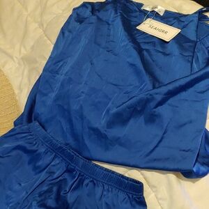 Women's Blue Satin Chemise